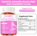 Inositol Gummies Sugar Free, Myo-Inositol & D-Chiro Inositol 40:1 Ratio, 60 Count