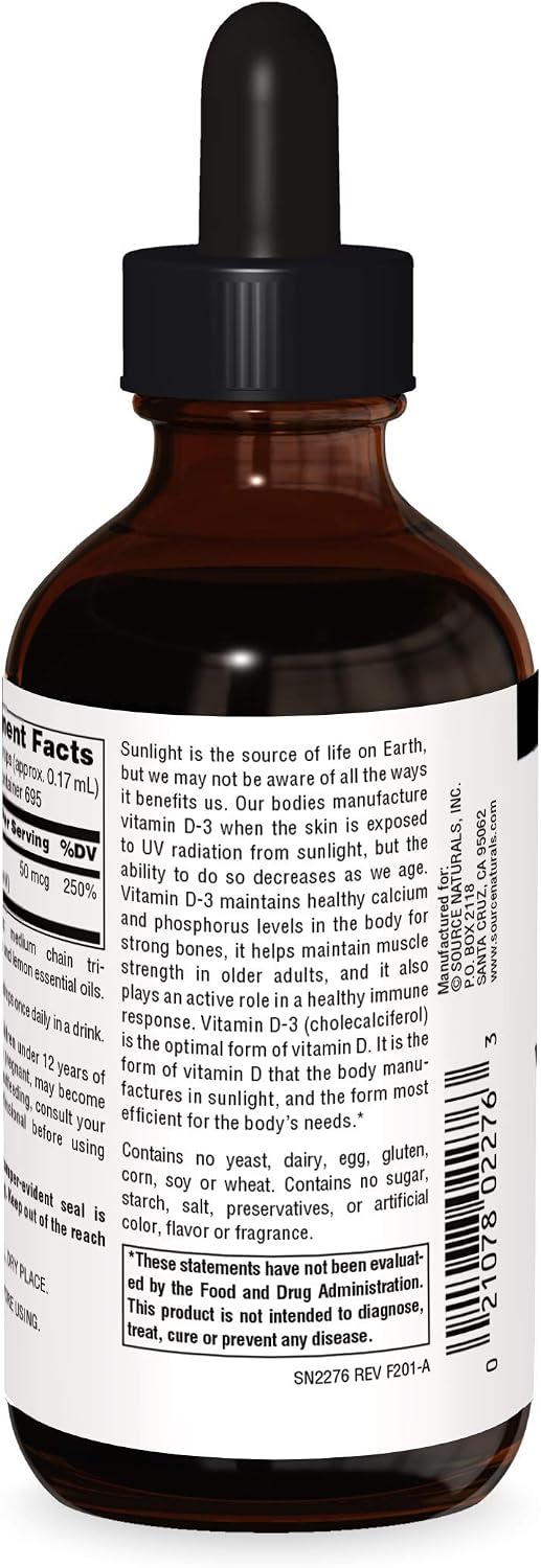 Source Naturals Gotas de Vitamina D3 2000 UI - 118 ml