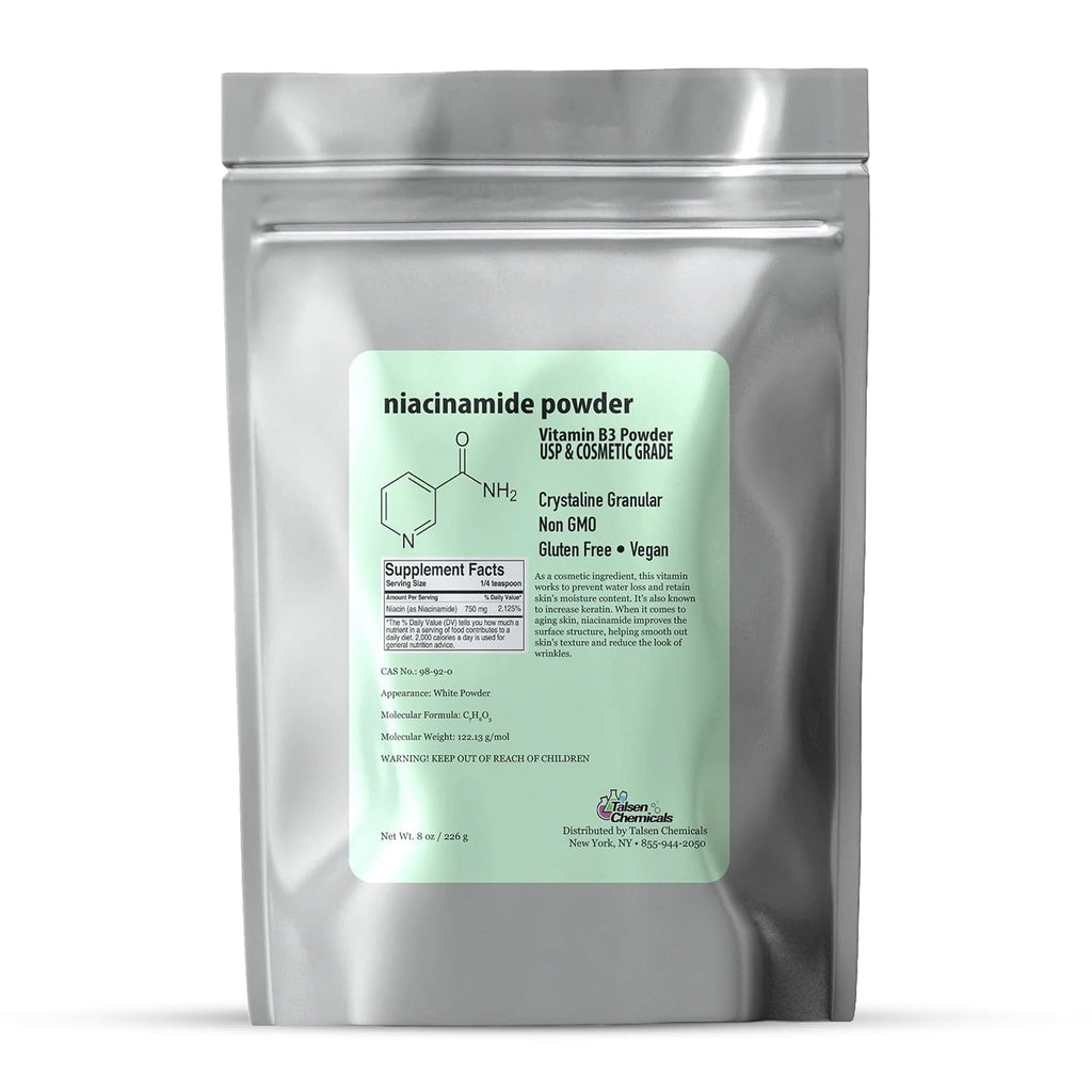 Niacinamida Pura en Polvo para el Cuidado de la Piel (Vitamina B3) - 226 g (8 oz) - Grado Cosmético