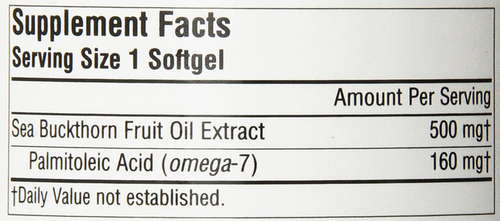Source Naturals Omega-7 Aceite de Espino Amarillo - 120 Cápsulas Blandas