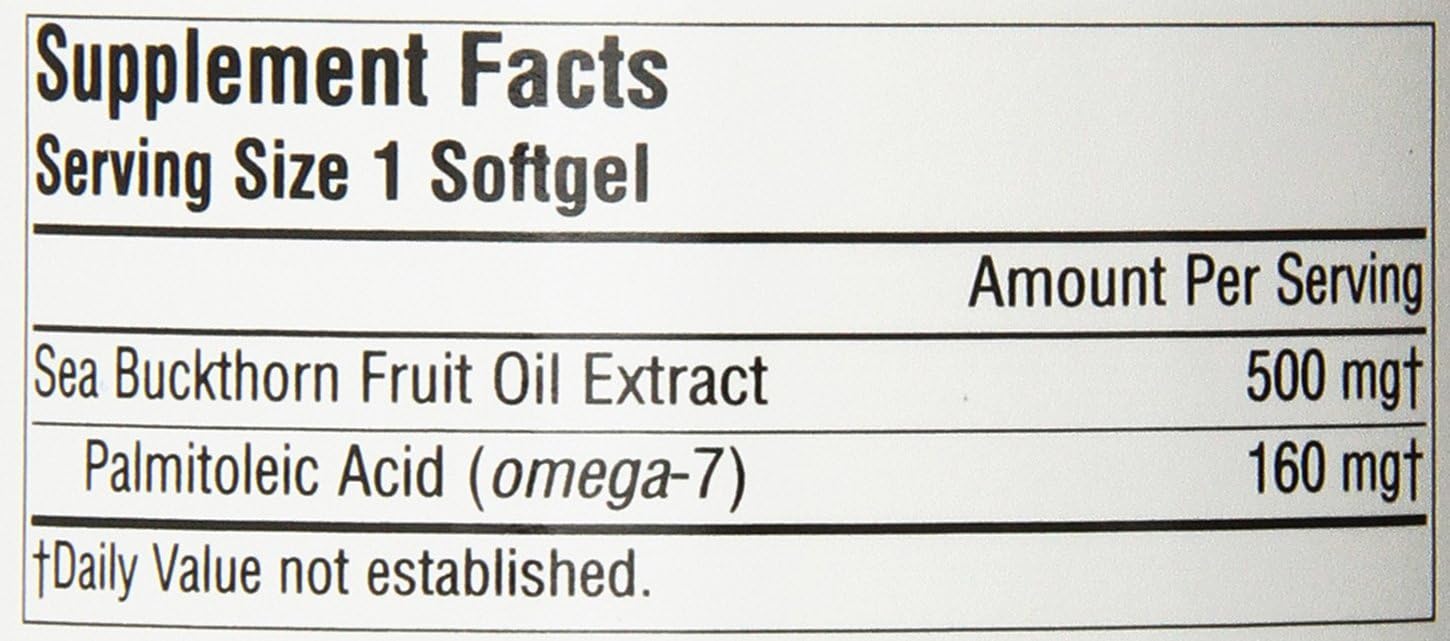 Source Naturals Omega-7 Aceite de Espino Amarillo - 120 Cápsulas Blandas