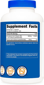 Nutricost Ácido Pantoténico (Vitamina B5) 500 mg, 240 Cápsulas (Envase de 2)