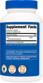 Nutricost DHEA 100mg, 240 Cápsulas - Sin Gluten, Sin Soja, No GMO