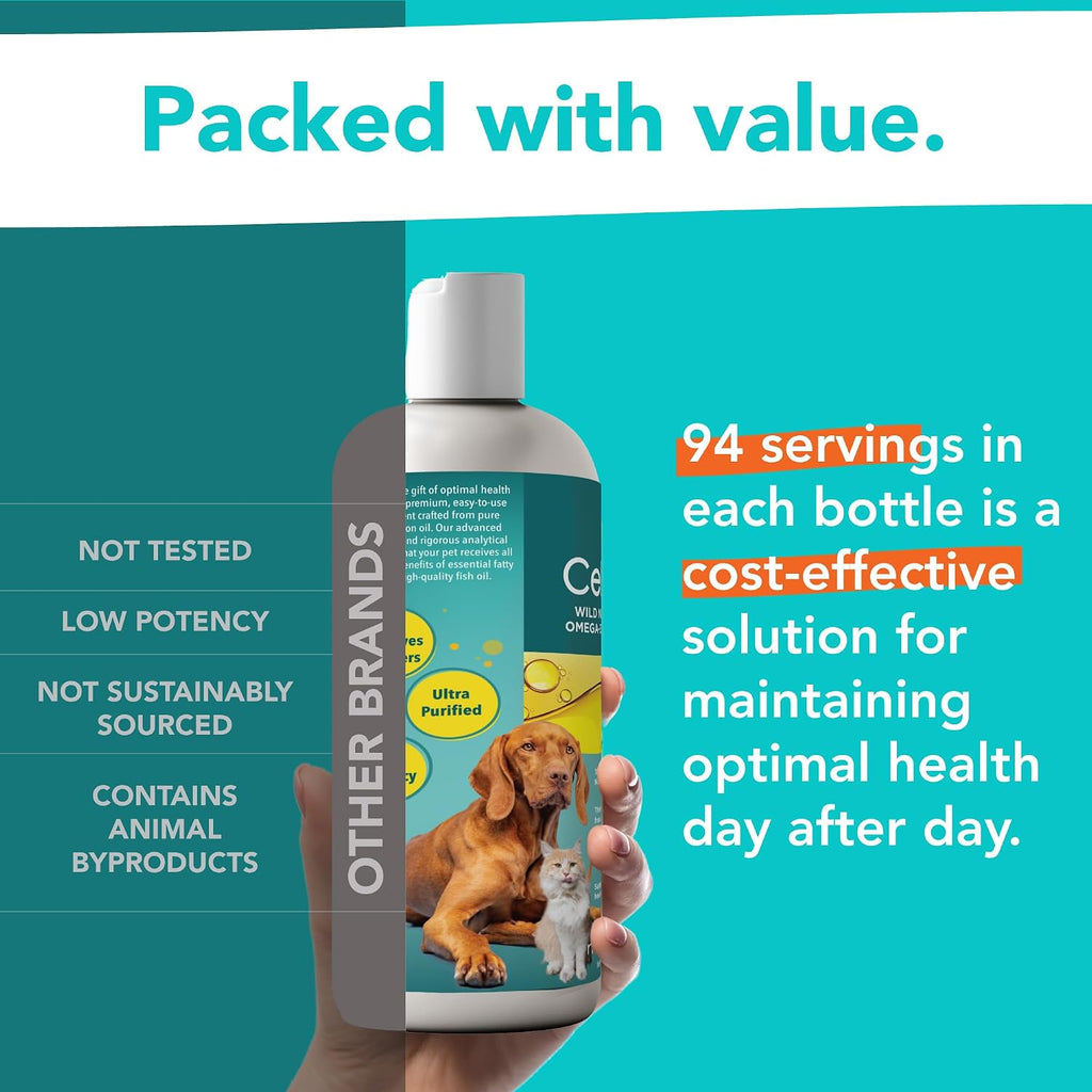 Aceite de Salmón Salvaje Nórdico para Perros y Gatos, 96 dosis - Omega-3 Puro de NUSENTIA