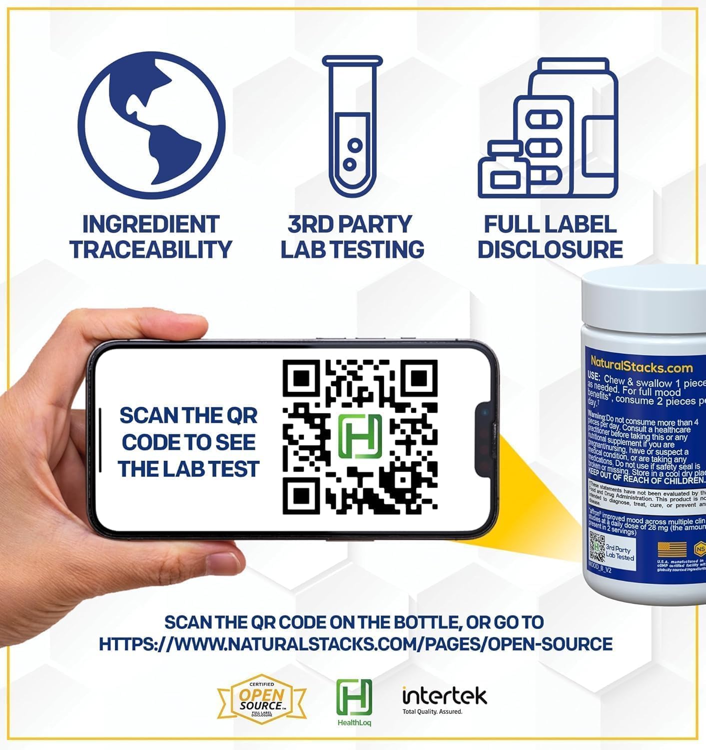 Mood Bites - Suplemento de Azafrán y Vitamina B3 para el Estado de Ánimo y Estrés - 30 Comprimidos Masticables Sabor Melocotón Cítrico
