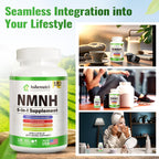 NMNH (Dihidronicotinamida Mononucleótido) con Niacinamida, Quercetina y Resveratrol - Apoyo NAD+ - 120 Cápsulas