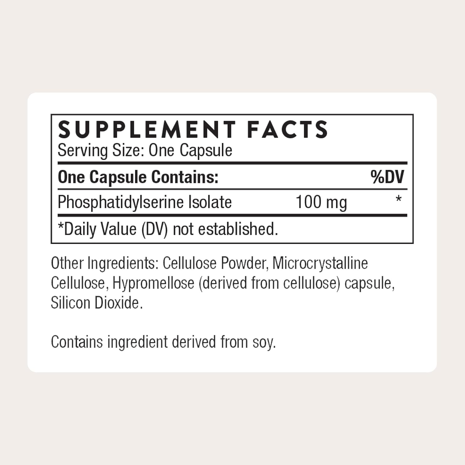 THORNE Phosphatidylserine - 60 Cápsulas - Apoyo a la Función Cerebral, Memoria y Enfoque