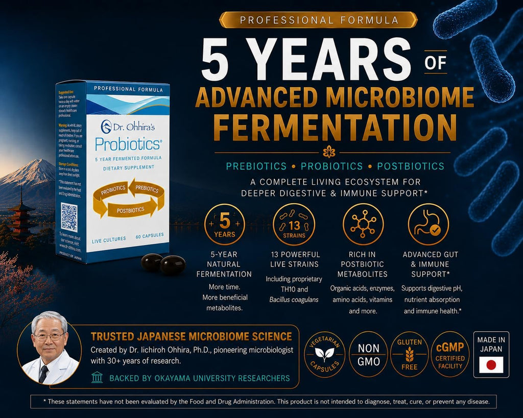 Essential Formulas Dr. Ohhira's Probióticos Fórmula Profesional - 60 Cápsulas con 3 Muestras de Viaje (6 Cápsulas de Regalo)
