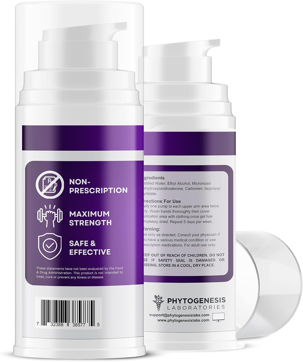 Phytogenesis DHEA 75 Gel Tópico, 75 mg por bombeo, 1 mes de suministro
