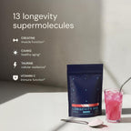 Blueprint Longevity Mix - Magnesio, Creatina, L-Teanina, Glutatión y Vitamina C - 30 porciones, Naranja Sangre