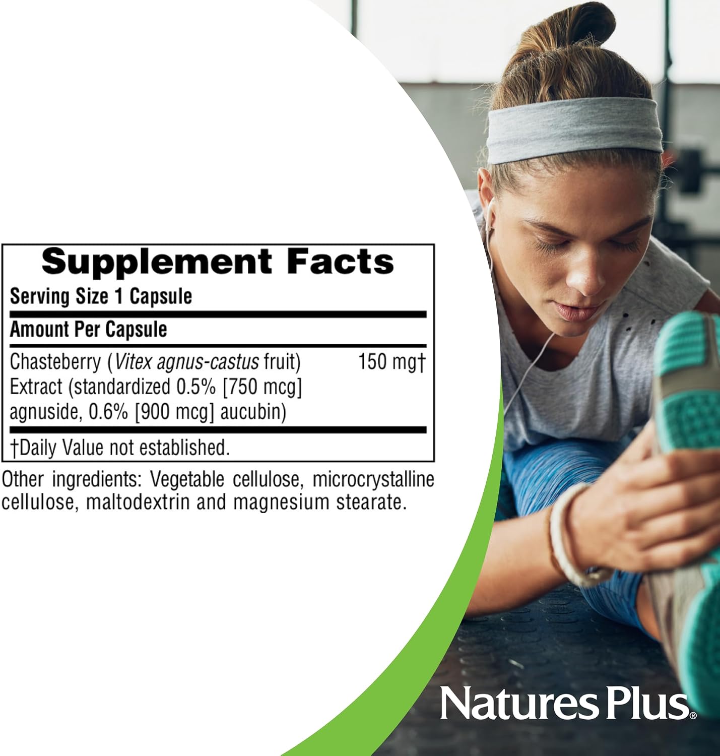 NaturesPlus Herbal Actives Sauzgatillo - 60 Cápsulas - Apoyo al Bienestar Menstrual y Salud Reproductiva - Vegano, Sin Gluten