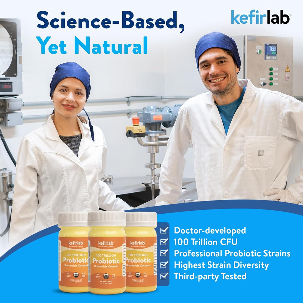 KefirLab Probiotics 100 Billion CFU - 36 Strains - Vegan & Organic - Dreamsicle (16-Pack)