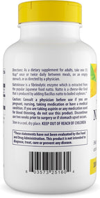Healthy Origins Nattokinase 2,000 FU (100 mg, Non-GMO, Gluten-Free, Circulatory Support), 180 Veggie Capsules