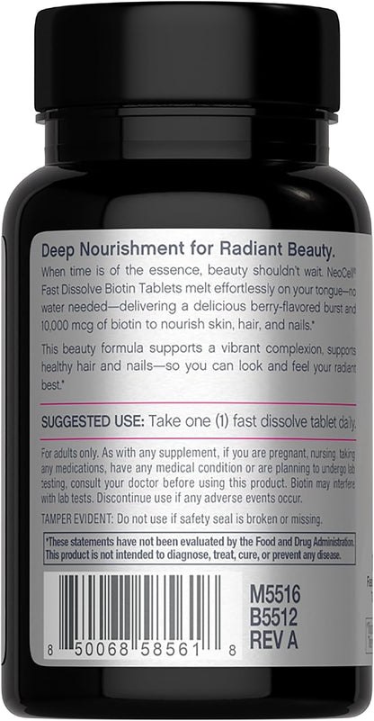 NeoCell Biotin 10000mcg Comprimidos de – Contribuye al mantenimiento del cabello en condiciones normales. – Image 3