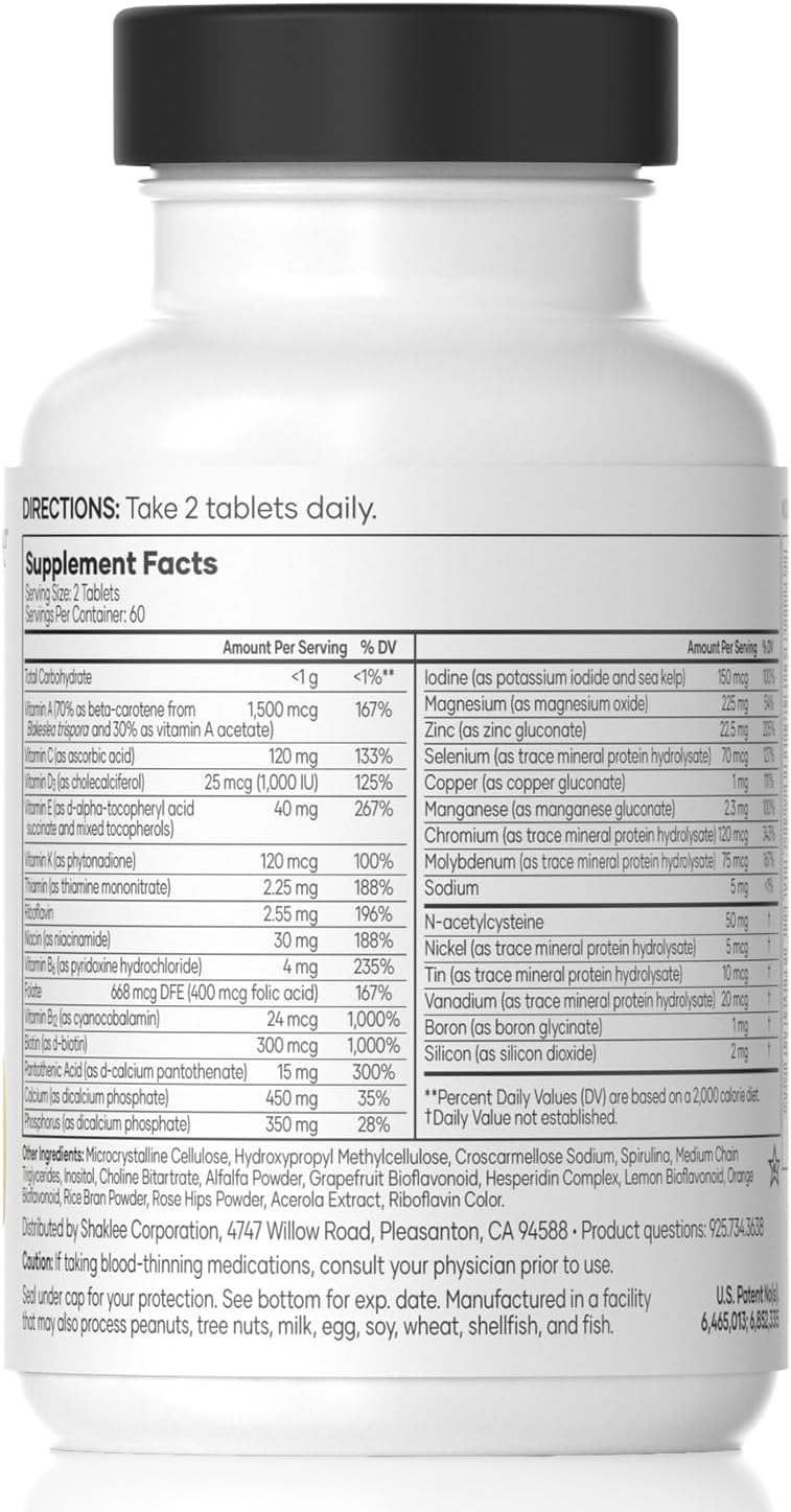 Vita-Lea Gold con Vitamina K para Adultos Mayores de 50 - Fórmula Multivitamínica de Alta Potencia - 120 Comprimidos