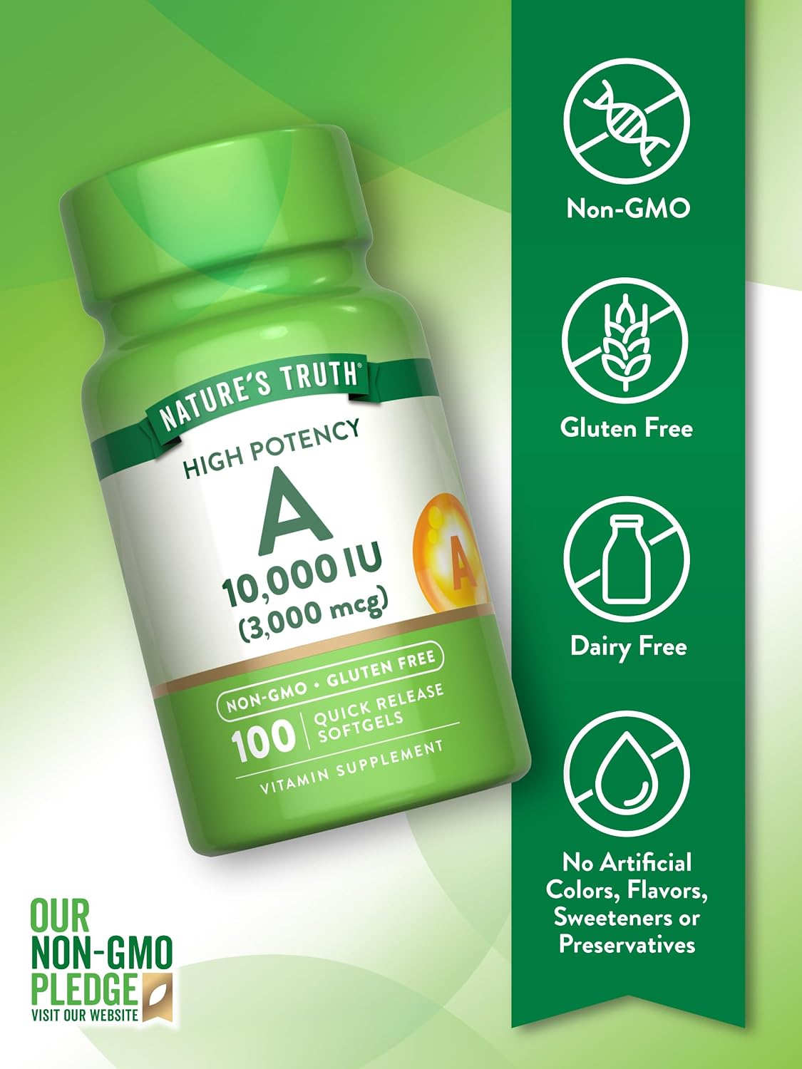 Nature's Truth Vitamina A 10000 IU, 100 Softgeles