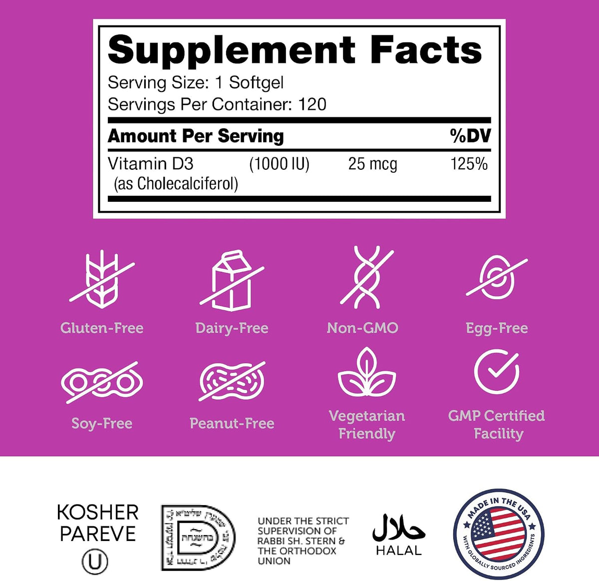Zahler - Vitamina D3 Avanzada 1000 IU, 120 – Juega un papel en el funcionamiento normal del sistema inmunitario, – Image 5