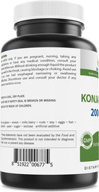 Brieofood Glucomannan de Raíz de Konjac 2000 mg por Dosis - 180 Cápsulas Vegetarianas