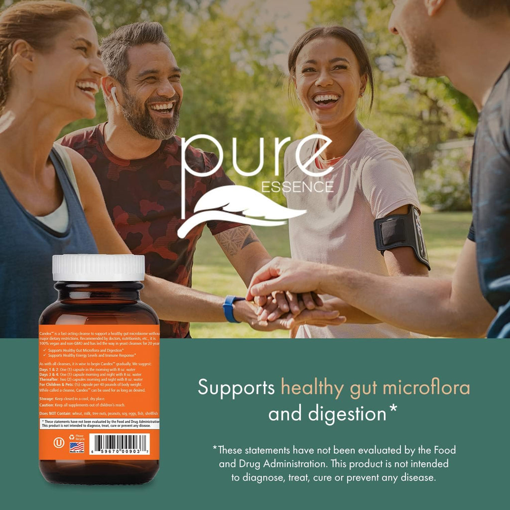 Candex de Pure Essence - Suplemento Multienzima para Equilibrio de Levadura - 80 Cápsulas
