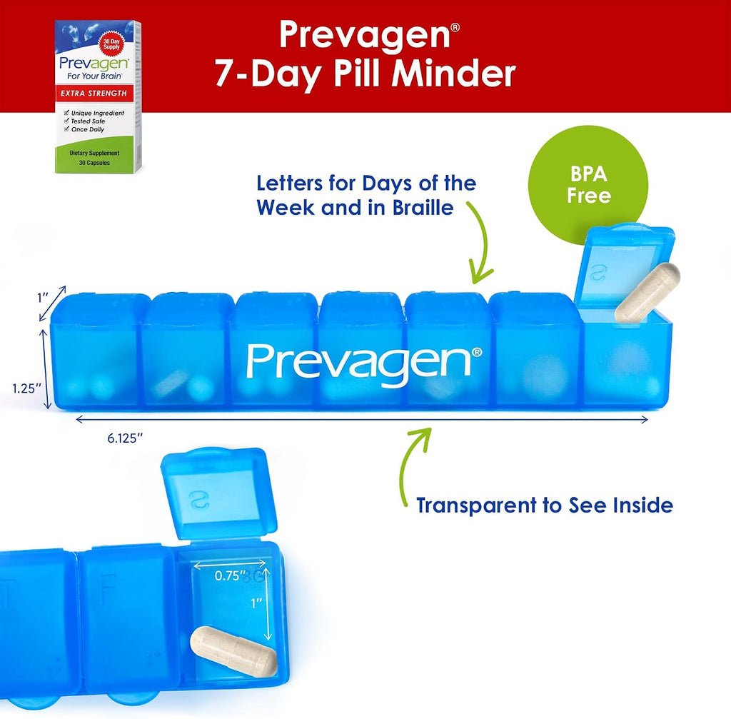 Prevagen Extra Strength - 30 Cápsulas - Apoaequorina 20mg + Vitamina D3 - Pastillero Incluido