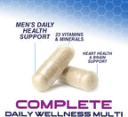 Multivitamínico para Hombres - Complejo Diario con Vitaminas A, C, D, E, B12, Zinc y Hierro - 60 Cápsulas