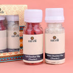 Set de 5 Sellos Tilak de Latón con Polvo de Chandan Rojo y Blanco - SATVIK