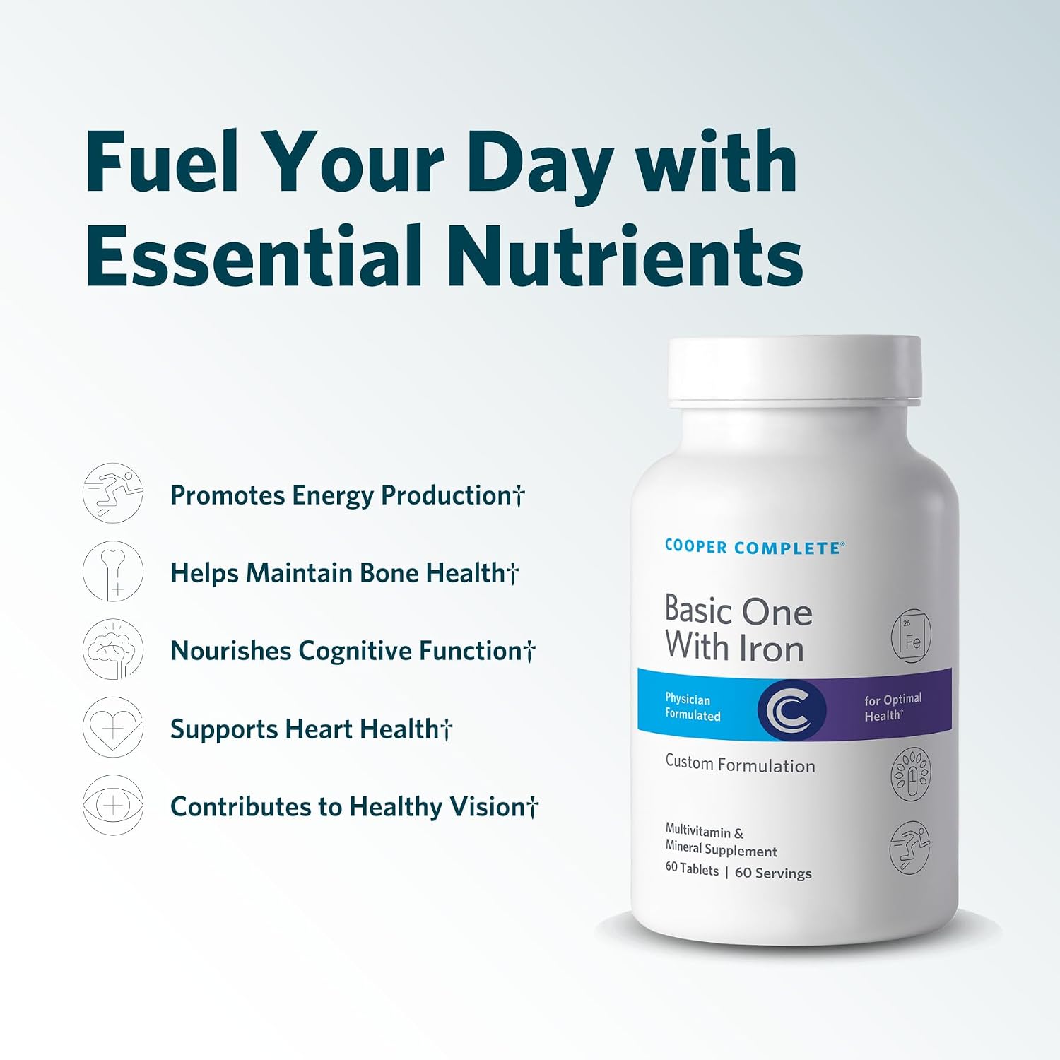 Cooper Complete Basic One Multivitamin con Hierro - 60 Comprimidos (Pack de 3)