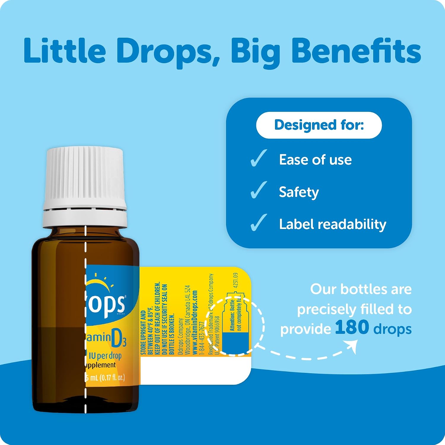 Ddrops Vitamina D3 Adultos 1000 UI - 180 Gotas Líquidas