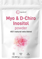 Micro Ingredients Myo-Inositol y D-Chiro Inositol en Polvo, Proporción 40:1, 1 Libra (454 g), 221 Dosis