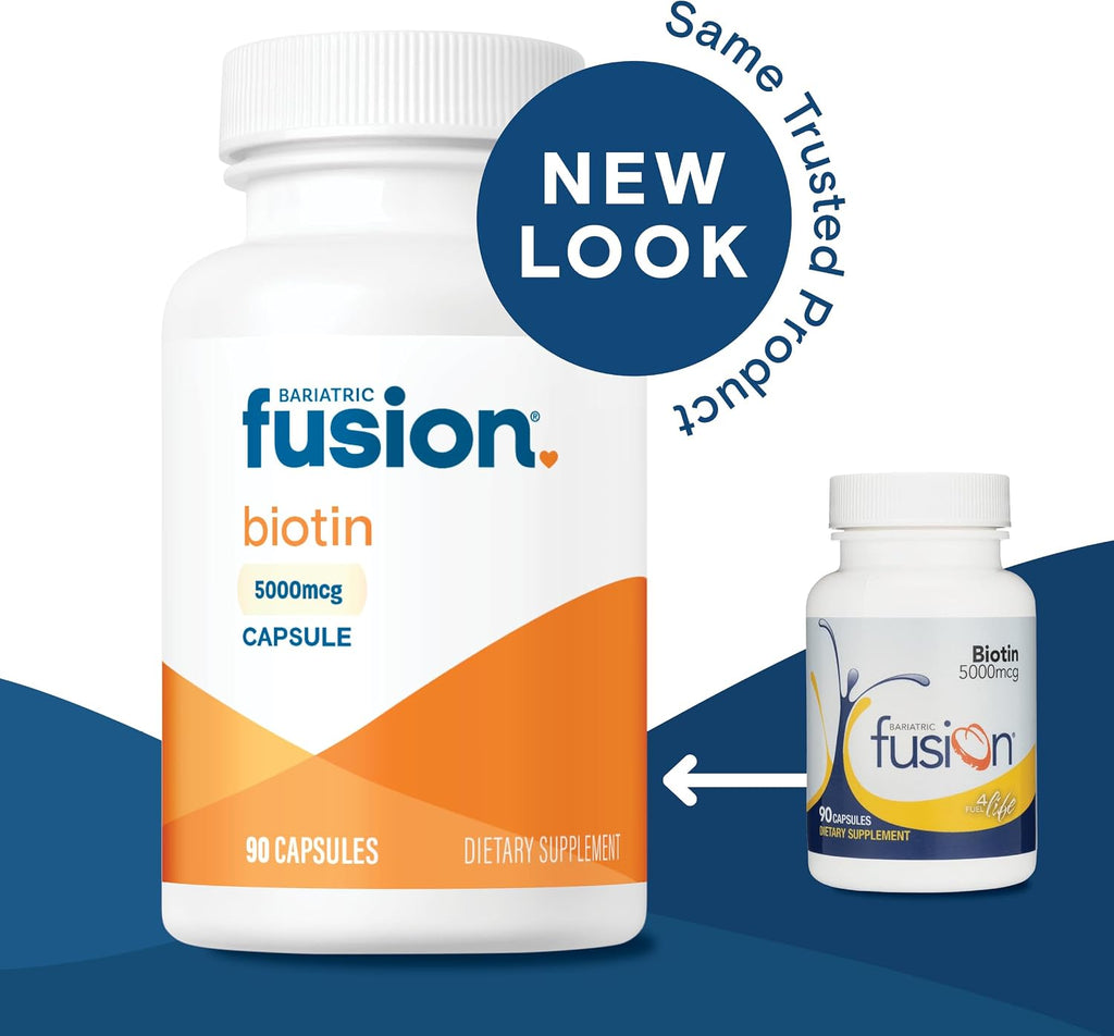 Bariatric Fusion Biotina 5000 mcg | Cápsulas fáciles de tragar | 90 unidades (3 meses de suministro)