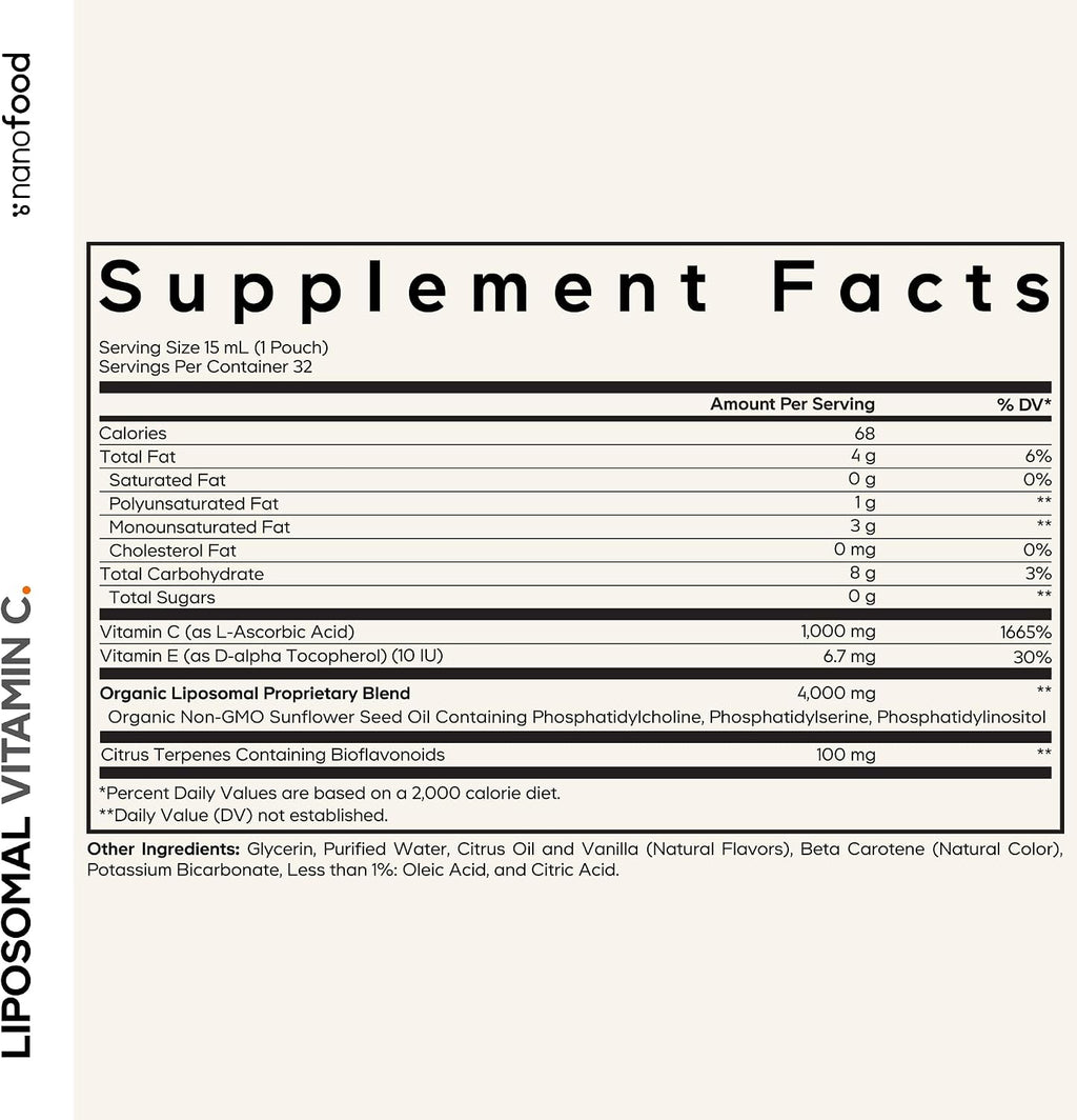 Codeage Liposomal Vitamin C Liquid 1000 mg - 32 Sobres