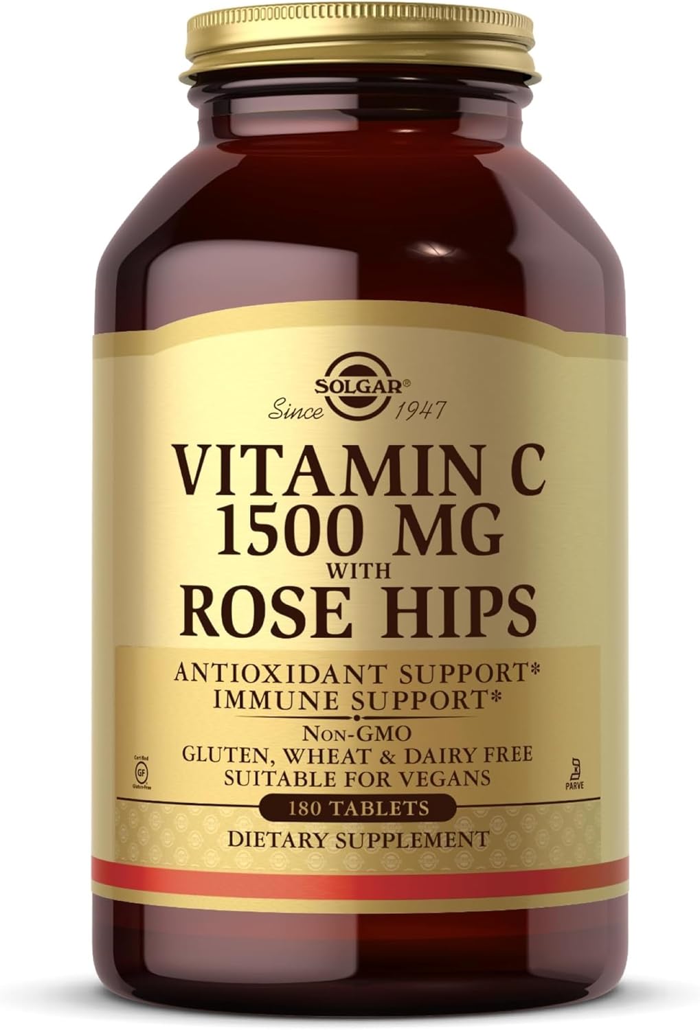 Solgar Vitamina C 1500 mg con Escaramujo, 180 Comprimidos