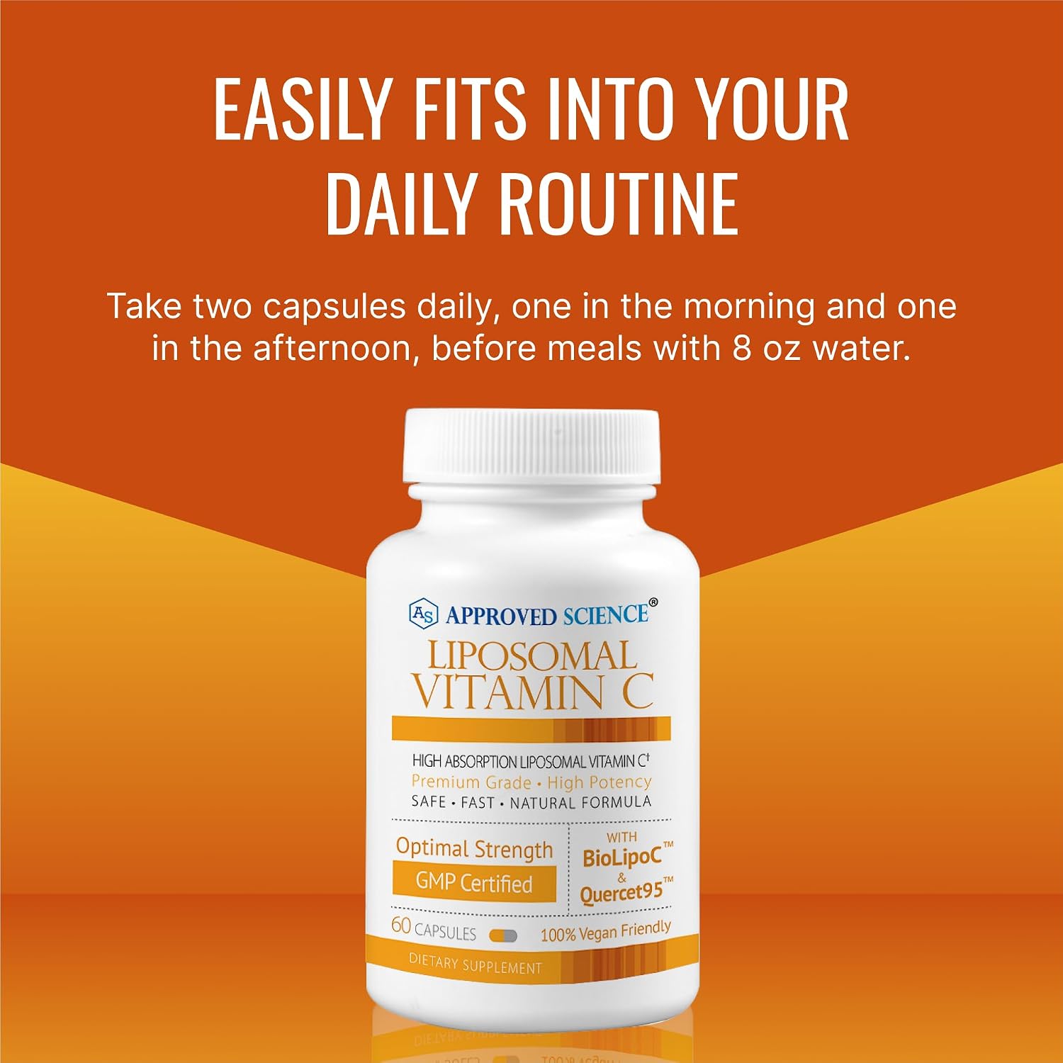 Approved Science Liposomal Vitamin C con Quercetina - 1100 mg - 180 Cápsulas