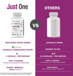 NatureGenX Just One Daily Multivitamínico Metilado - Sin Hierro con Metil B12 y Quatrefolic Metilfolato - 120 Cápsulas Veganas (2 Envases, 4 Meses)