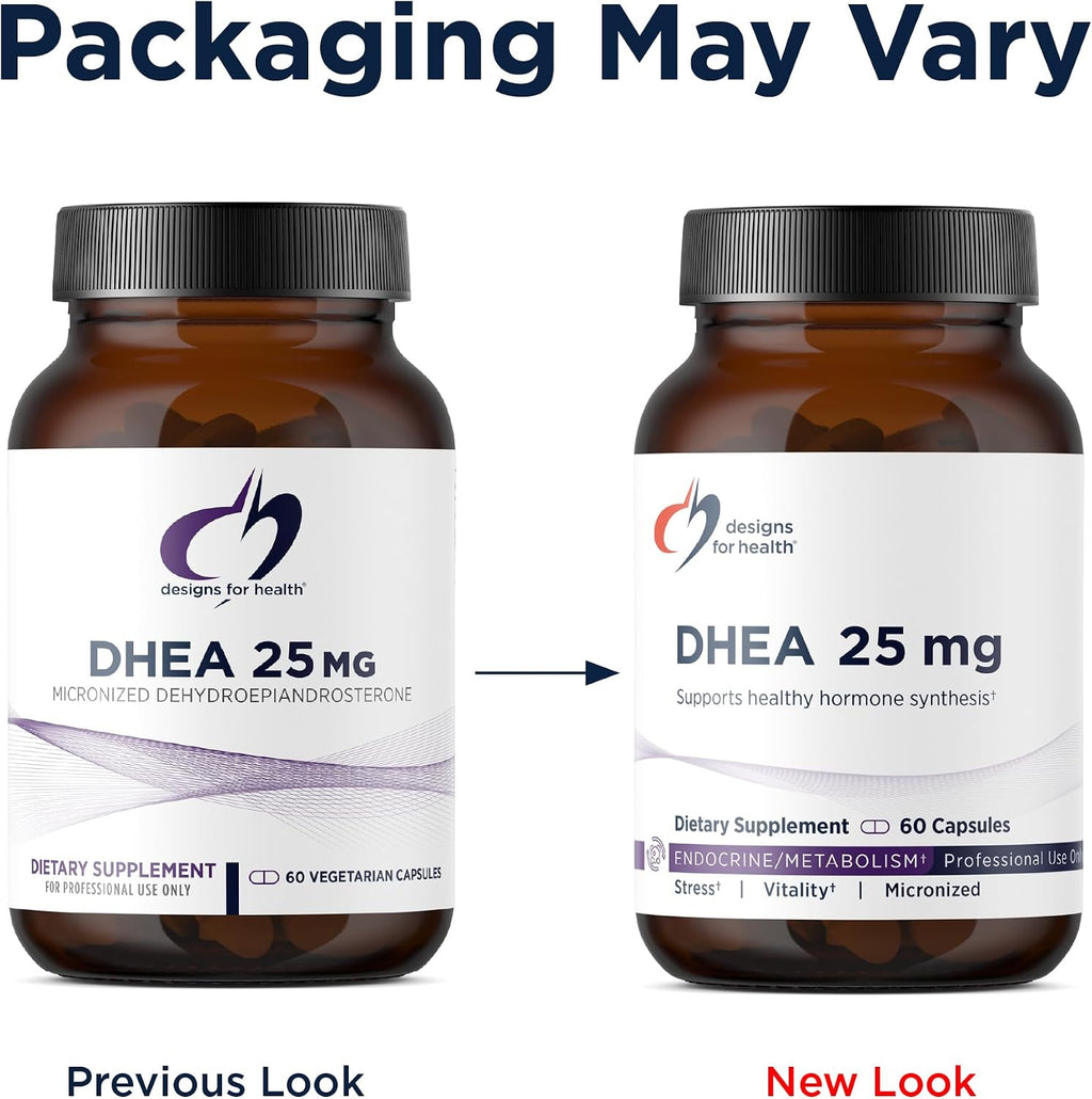 Designs for Health DHEA 25mg - DHEA Supplement for Men and Women - 60 Capsules