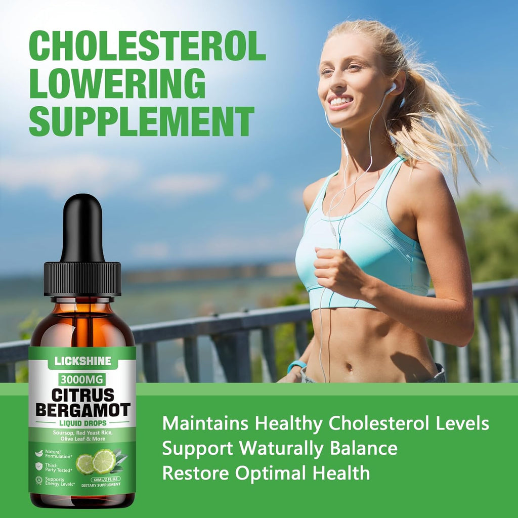 lickshine 2 Pack Gotas Líquidas de Bergamota Cítrica 3000 mg - Alta Absorción - Suplemento Antioxidante y para el Sistema Inmunitario, 2 x 118 ml