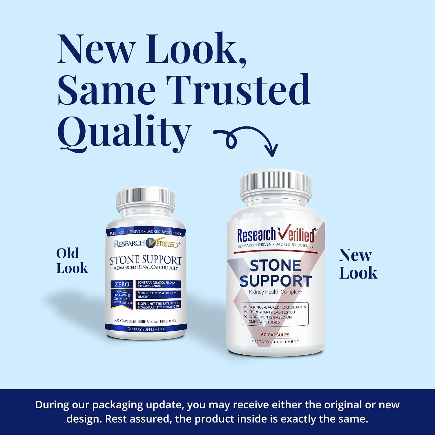 Research Verified Stone Support - Apoyo Renal Óptimo - Chanca Piedra, Crataeva Nurvala, BioPerine - Vegano - 60 Cápsulas