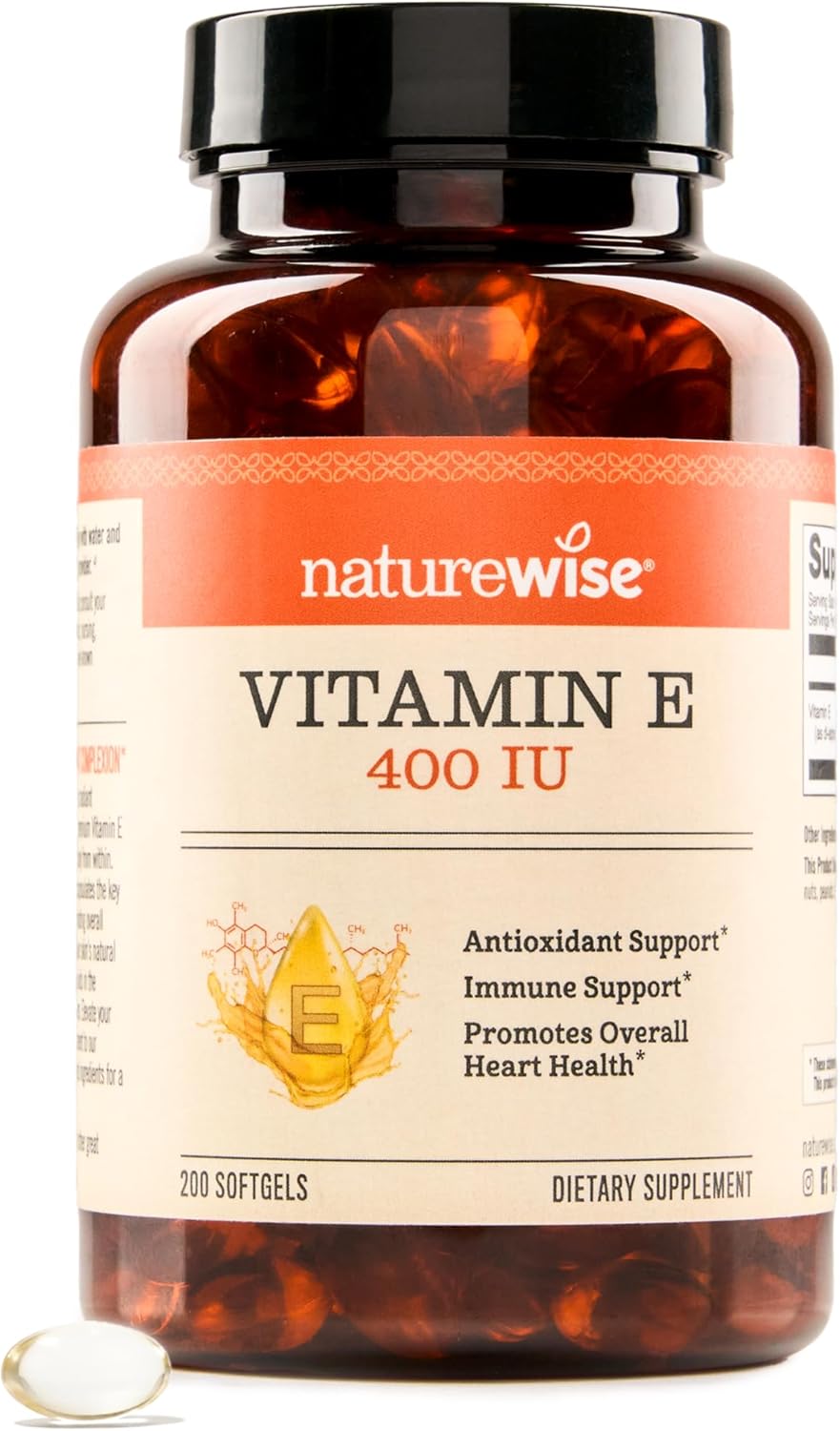 NatureWise Vitamina E 400 UI (180 mg) – 60 Cápsulas Blandas