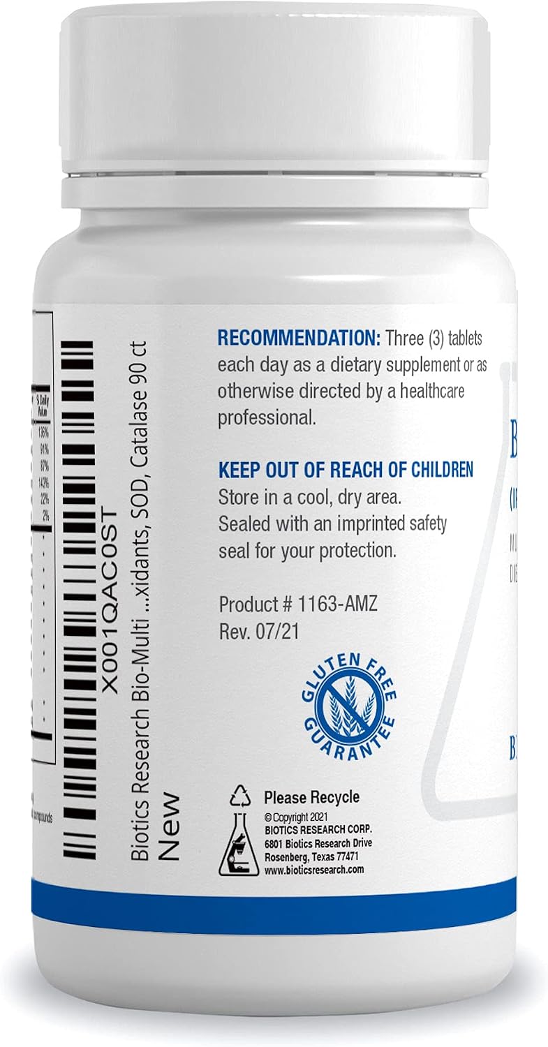 Biotics Research Bio-Multi Plus Multivitamínico sin Hierro ni Cobre - 90 Comprimidos