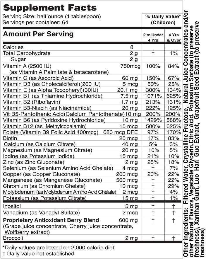 Multivitamínico y Minerales Líquido para Niños - Life Solutions (946 ml)
