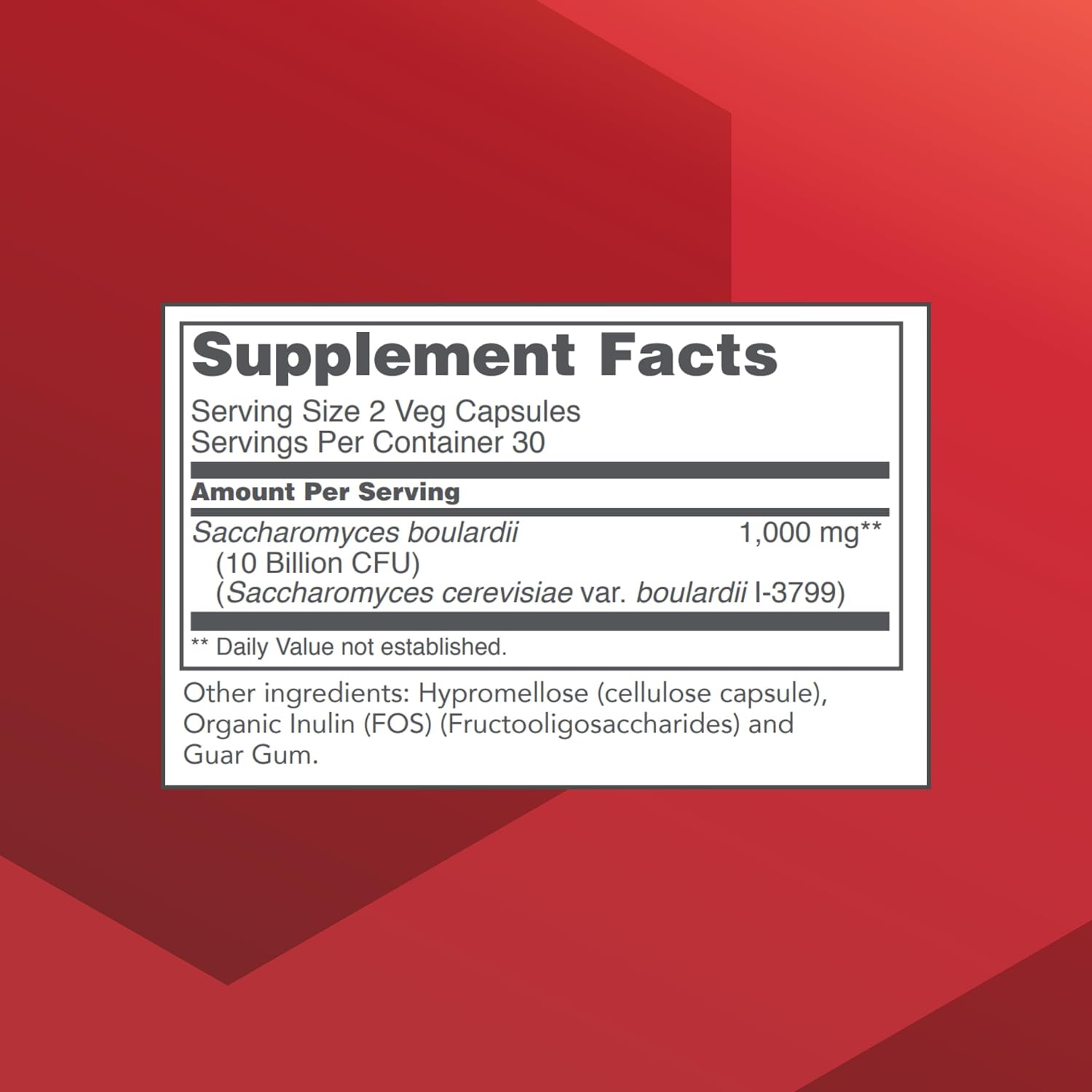 PROTOCOL FOR LIFE BALANCE Saccharomyces Boulardii - 10 Billion CFU - Probiotic - 60 Capsules