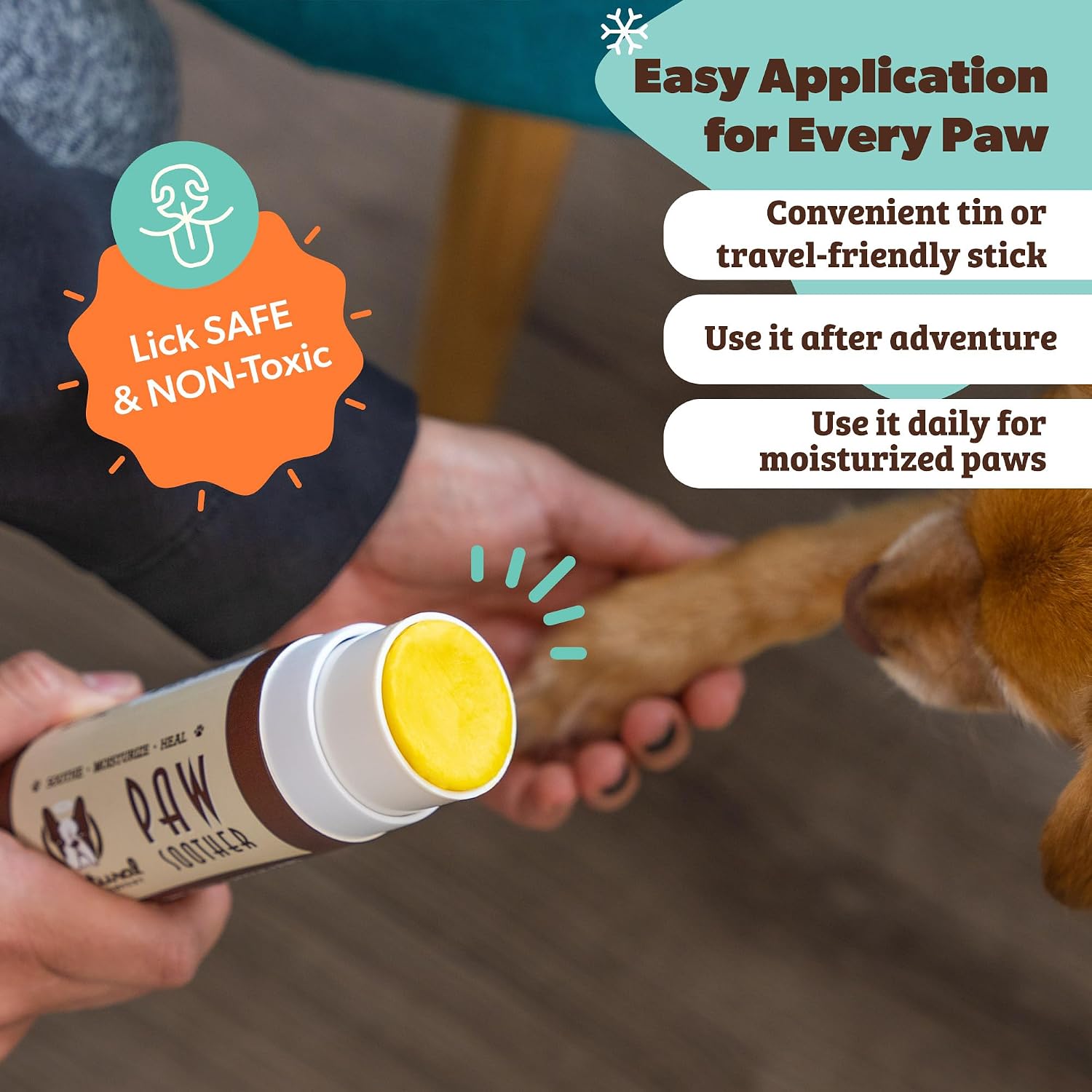 Natural Dog Company Bálsamo Calmante para Patas de Perro - Lote con Lata de 56g y Barra de Viaje