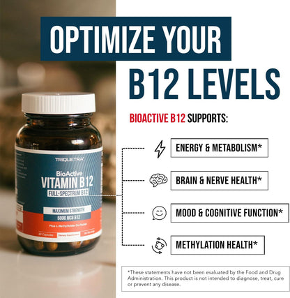 Triquetra Health BioActive Vitamin B12 - – Funcionamiento normal del sistema inmunitario: Ayuda a mantener las – Image 5