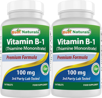 Best Naturals Vitamina B1 (Tiamina – 120 tabletas por botella, pack de 3 (total 360 tabletas) – Image 9