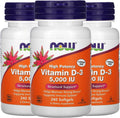 Now Foods Vitamina D-3 5000 UI, 240 Softgels, Paquete de 3