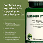 Standard Process Inc. VF Omega-3 para Mascotas - Suplemento de Ácidos Grasos Omega-3 - 90 Cápsulas Blandas