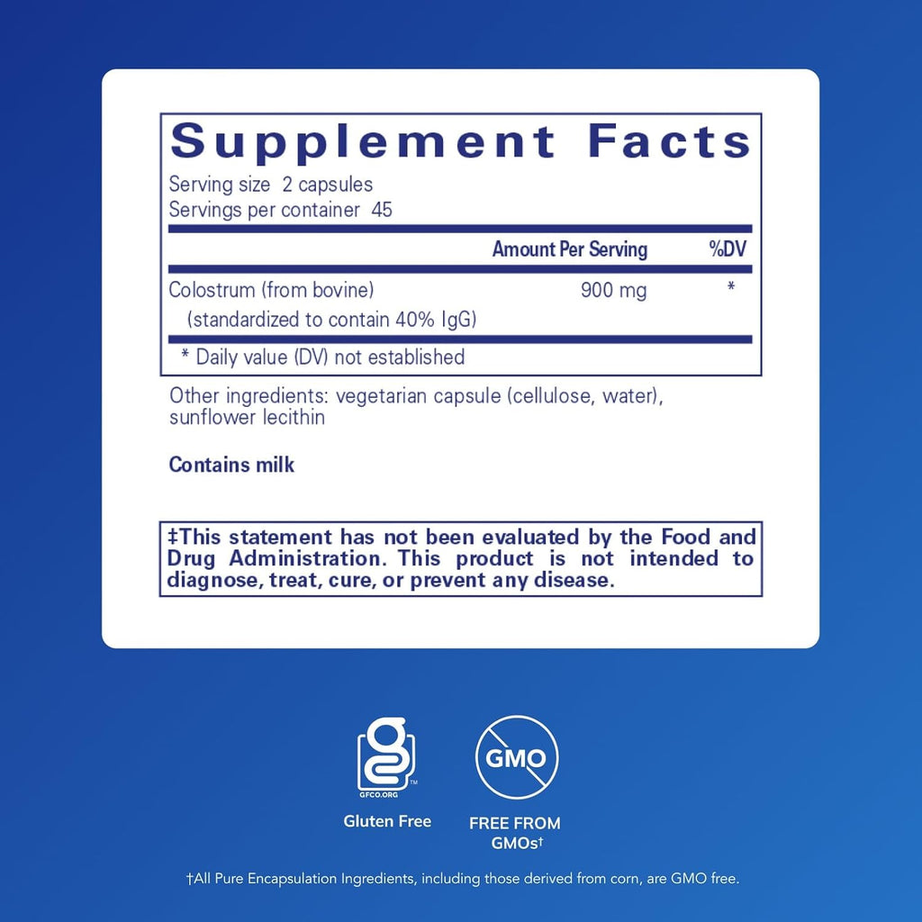 Pure Encapsulations Calostro 40% IgG - 90 cápsulas