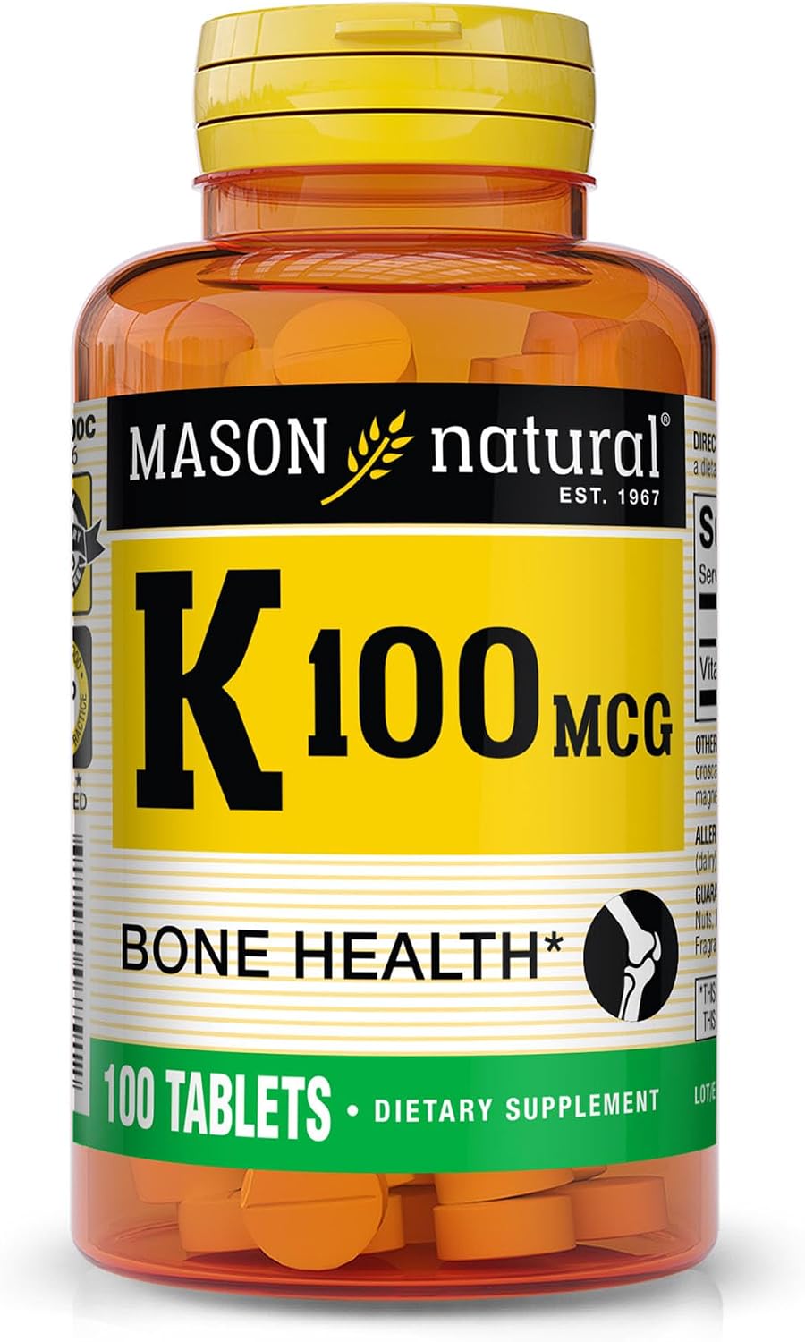 Mason Natural Vitamina K1 100 mcg – 100 Comprimidos (Fitomenadiona)