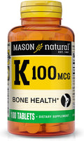 Mason Natural Vitamina K1 100 mcg – 100 Comprimidos (Fitomenadiona)