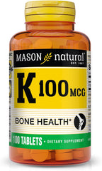 Mason Natural Vitamina K1 100 mcg – 100 Comprimidos (Fitomenadiona)